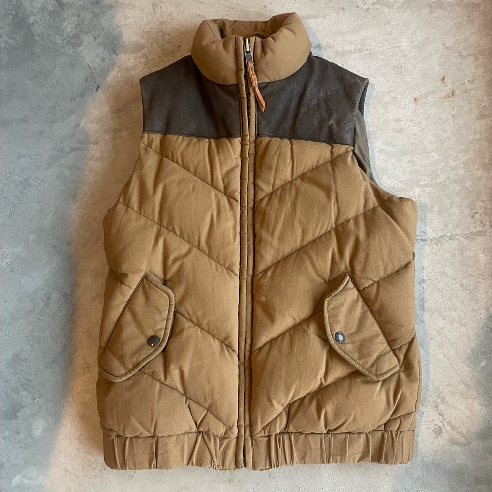 Filson Cascade Down Vest with Deerskin Antique XS
